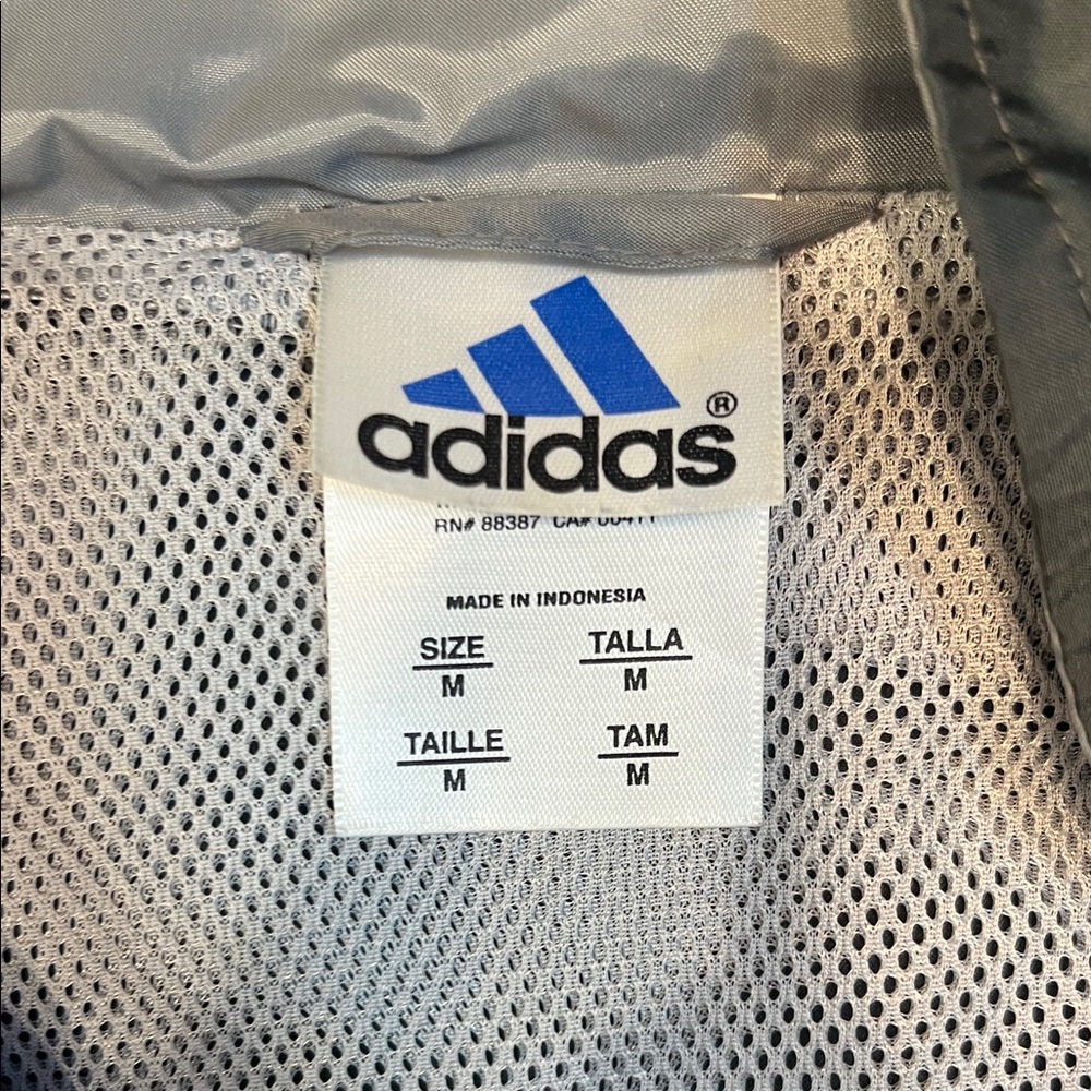 Mens Vintage 2000's Adidas WindBreaker Jacket - Grey Black Size M - Picture 2 of 4